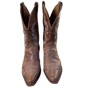 Justin 11” Bent Rail Western Boots, Puma Tan SZ 11 Western Cowgirl Ranch Patina